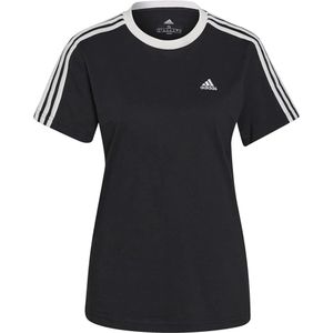 Adidas, Tops, Heren, Zwart, XL, Katoen, Essentials 3-Stripes Loose Fit T-shirt