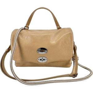 Zanellato, Tassen, Dames, Beige, ONE Size, Leer, Beige Postina Kleine Tas