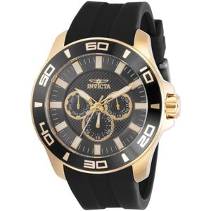 Invicta Watches, Accessoires, Heren, Geel, ONE Size, Pro Diver Quartz Horloge - Zwarte Wijzerplaat