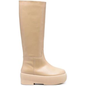 Gia Borghini, Schoenen, Dames, Beige, 36 EU, Leer, Hoge Laarzen