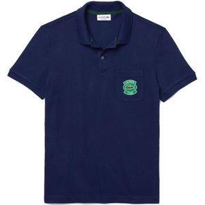 Lacoste, Klassieke Pique Zak Polo Shirt Blauw, Heren, Maat:S