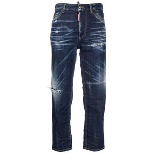 Dsquared2, Jeans, Dames, Blauw, 2Xs, Katoen, Rechte spijkerbroek