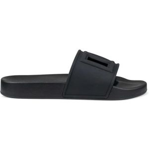 Dolce & Gabbana, Schoenen, Heren, Zwart, 40 EU, Zwarte rubberen flip-flops met logo