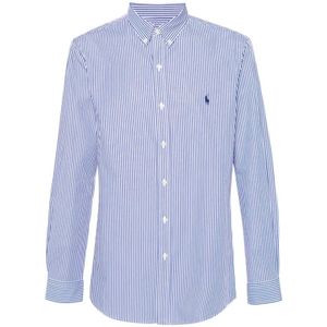 Polo Ralph Lauren, Overhemden, Heren, Blauw, XL, Katoen, Blauwe Button-Down Shirt met Handtekening Pony