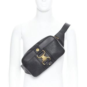 Versace, Tassen, Dames, Zwart, ONE Size, Leer, Leather crossbody-bags