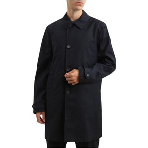 add, Mantels, Heren, Blauw, L, Lange Waterdichte Trenchcoat Blauw Tabak