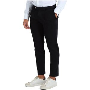 Michael Coal, Broeken, Heren, Blauw, W36, Katoen, Slim Fit Katoen Stretch Capri Broek