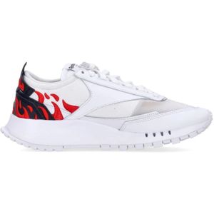 Vision OF Super, Schoenen, Heren, Wit, 44 EU, Leer, Reebok Lage Sneaker Wit/Rode Vlammen