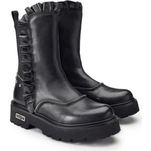 Cult, Schoenen, Dames, Zwart, 38 EU, Leer, Zwarte Leren Dames Mid Boots