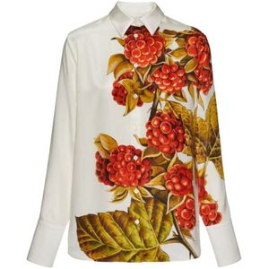 Salvatore Ferragamo, Zijden Jurk met Botanische Print Veelkleurig, Dames, Maat:M