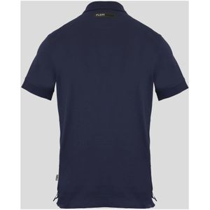 Plein Sport, Tops, Heren, Blauw, M, Katoen, Katoenen Polo met Korte Mouwen