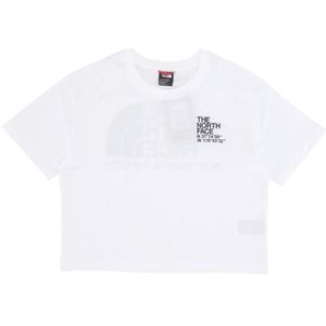 The North Face, Tops, Dames, Wit, M, Katoen, Wit Coordinates Cropped Tee