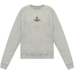 Vivienne Westwood, Sweatshirts & Hoodies, Dames, Grijs, L, Katoen, Sweatshirt met logo