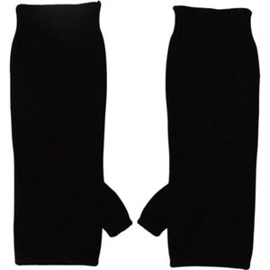 Dolce & Gabbana, Zwarte Cashmere Vingerloze Handschoenen Zwart, Dames, Maat:8 IN