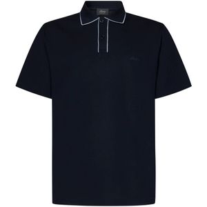 Brioni, Blauwe T-shirts Polos voor heren Blauw, Heren, Maat:S