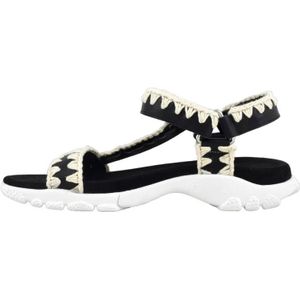 Mou, Schoenen, Dames, Zwart, 37 EU, Leer, Dames Casual Textiel Sandalen