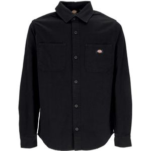 Dickies, Overhemden, Heren, Zwart, XL, Eend Canvas Lange Mouw Streetwear Shirt