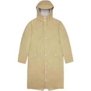 Rains, Langere Jas - Sand (Unisex) Beige, Dames, Maat:L