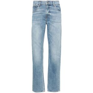 7 For All Mankind, Straight Jeans Blauw, Heren, Maat:W36