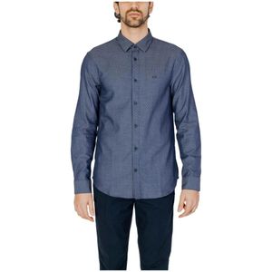 Armani Exchange, Overhemden, Heren, Blauw, XL, Katoen, Casual Shirts