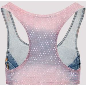 Diesel, Sport, Dames, Veelkleurig, S, Denim, Roze & Paarse Denim Top Aw 23