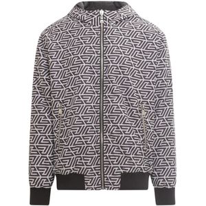 Balmain, Sweatshirts & Hoodies, Heren, Zwart, M, Polyester, Omkeerbaar Sweatshirt met Iconische Print