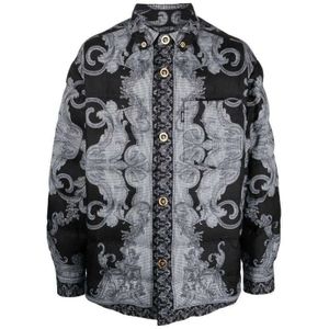 Versace, Overhemden, Heren, Veelkleurig, L, Barocco Print Jas