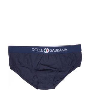 Dolce & Gabbana, Ondergoed, Heren, Blauw, S, Katoen, Sport Crest Slip Ondergoed