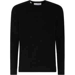 Selected Homme, Sweatshirts & Hoodies, Heren, Zwart, XL, Katoen, Zwarte Katoenen Gebreide Trui