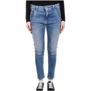 Pepe Jeans, Bovenliggende broek Blauw, Dames, Maat:W26