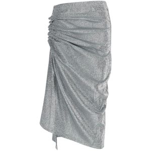 Paco Rabanne, Glitter Viscose Rok Grijs, Dames, Maat:XS