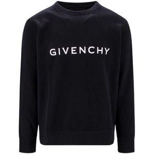 Givenchy, Katoenen sweatshirt met logo Zwart, Heren, Maat:L