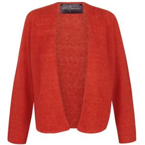 Cortana, Rode Alpaca Kasjmier Zijde Vest Rood, Dames, Maat:XL