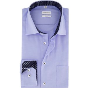 Seidensticker, Overhemden, Heren, Blauw, L, Katoen, Blauw Business Overhemd Lange Mouw