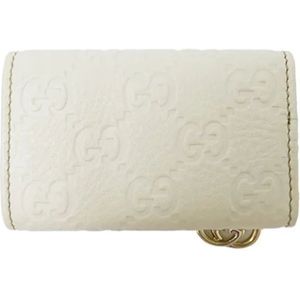 Gucci Vintage, Tweedehands leren portemonnees Wit, Dames, Maat:ONE Size