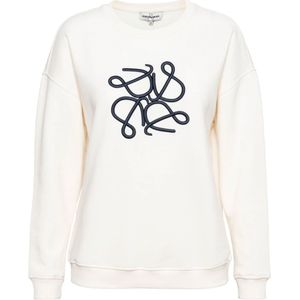 &Co Woman, Sweatshirts & Hoodies, Dames, Beige, 2Xl, Stijlvolle Roomwitte Geborduurde Top