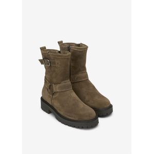 Marc O'Polo, Schoenen, Dames, Bruin, 36 EU, Leer, Biker boot