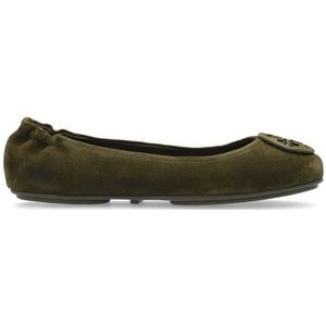 Tory Burch, Schoenen, Dames, Groen, 35 1/2 EU, Suède, Suede Ballet Flats Minnie