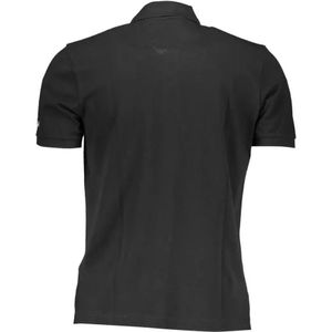 La Martina, Tops, Heren, Zwart, M, Katoen, Zwarte katoenen poloshirt met logo