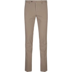 PT Torino, Broeken, Heren, Bruin, 3Xl, Katoen, Slim Fit Beige Katoenen Broek