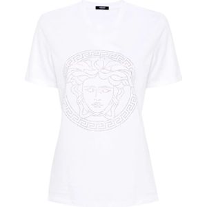Versace, T-Shirts Wit, Dames, Maat:S