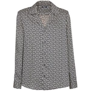 Balmain, Blouses & Shirts, unisex, Zwart, L, Polyester, Gepersonaliseerd overhemd