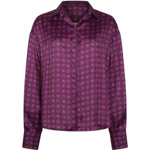 Jane Lushka, Blouses & Shirts, Dames, Paars, XL, Polyester, Stijlvolle Sally Blouse in Herfstgroen