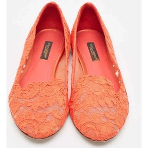 Dolce & Gabbana Pre-owned, Pre-owned, Dames, Oranje, 36 EU, Pre-owned Lace flats