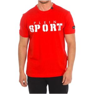Plein Sport, Tops, Heren, Rood, S, Katoen, T-shirt met korte mouwen en Claw Print
