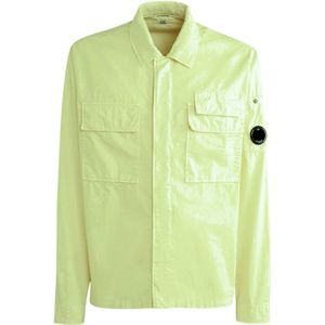 C.p. Company, Katoenen overhemd met borstzak Beige, Heren, Maat:XL