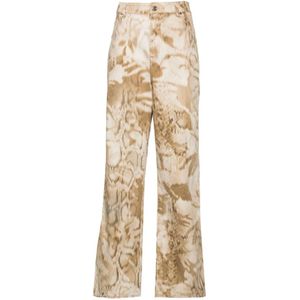 Blumarine, Boyfriend Style Broek Beige, Dames, Maat:S