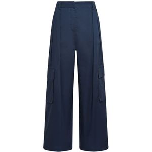 Maliparmi, Tapered Broeken Blauw, Dames, Maat:XL