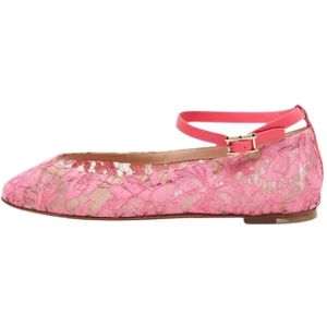 Valentino Vintage, Pre-owned, Dames, Roze, 40 EU, Pre-owned Lace flats