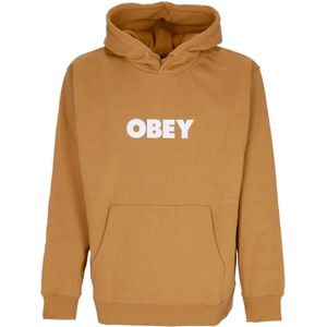 Obey, Sweatshirts & Hoodies, Heren, Bruin, M, Katoen, Gedurfde Hood Premium Fleece Sweatshirt Bruin